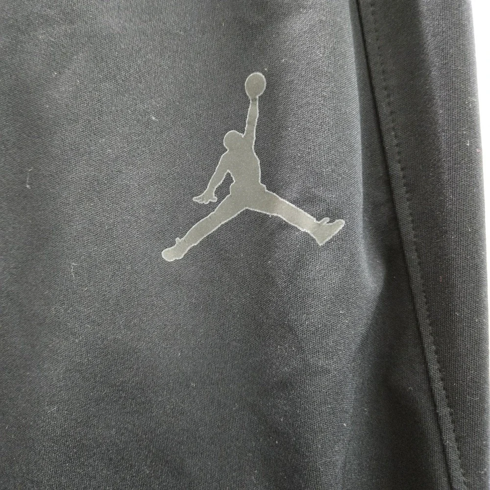 Jordan Men Activewear Pants L Black Jogger Logo Pockets Mid Rise 30